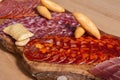 Set of cold cured spanish meat Ham and chorizo