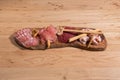 Set of cold cured spanish meat Ham, mortadela and lomo