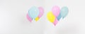 Set,collage coloured balloons background. Celebration, holidays, summer concept. Design template, billboard or banner blank