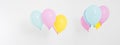 Set,collage coloured balloons background. Celebration, holidays, summer concept. Design template, billboard or banner blank