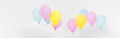 Set,collage coloured balloons background. Celebration, holidays, summer concept. Design template, billboard or banner blank