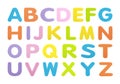 Set collection alphabet in multi colored bold letters isolated on white background Royalty Free Stock Photo