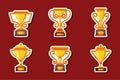 Set Collection of Award Cup Sticker Royalty Free Stock Photo