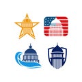 set collection of capitol building logo, Capitol logo icon flat design template Royalty Free Stock Photo