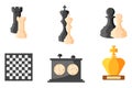 Set Collection of Chess Sport Element Royalty Free Stock Photo