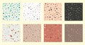 Set collection of colorful venetian terrazzo imitation seamless stone fragments pattern. Modern minimalistic trendy floor tile Royalty Free Stock Photo