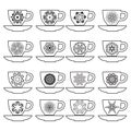 Set of collection cups with mandalas