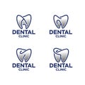 Set collection of Dental care logo design with modern line art concept , symbol illustration creative template with modern and sim