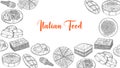 Italy or italian set collection with hand drawn sketch for background banner template poster Royalty Free Stock Photo