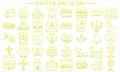 Set of collection happy easter day gradations outline icon Royalty Free Stock Photo