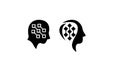 Set collection head data brain black logo icon design vector flat illustration Royalty Free Stock Photo