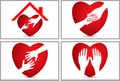 Set collection heart care logo