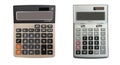 Set and collection Isolated Gray calculator on white background.