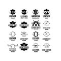 Set collection leather craft logo icon design