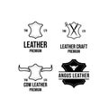 Set collection leather craft logo icon design