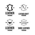 Set collection leather craft logo icon design