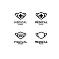 Set collection Medical Mask Icon Vector Logo Template Illustration Design Royalty Free Stock Photo