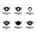 Set collection Medical Mask Icon Vector Logo Template Illustration Design Royalty Free Stock Photo