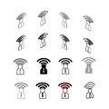 Set of Collection modern vector. People Wifi icon multi type of