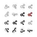 Set of Collection modern vector. Share icon multi type of 3d iso
