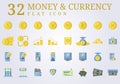 set collection of money currency flat icon illustration design