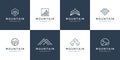 Set collection mountain logo design simple linear vector modern concept, financial, accounting, business, travel and other