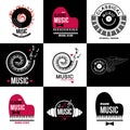 Set Collection of music logos and emblems.