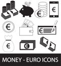 Set, collection or pack of Euro currency icon or logo . Royalty Free Stock Photo