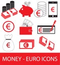 Set, collection or pack of Euro currency icon or logo . Royalty Free Stock Photo