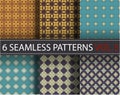 Set, collection, pack universal vector seamless patterns, tiling. Geometric ornaments.