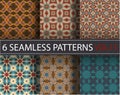 Set, collection, pack universal vector seamless patterns, tiling. Geometric ornaments.