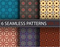 Set, collection, pack universal vector seamless patterns, tiling. Geometric ornaments.