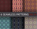 Set, collection, pack universal vector seamless patterns, tiling. Geometric ornaments.