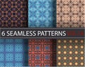 Set, collection, pack universal vector seamless patterns, tiling. Geometric ornaments.