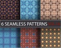 Set, collection, pack universal vector seamless patterns, tiling. Geometric ornaments.