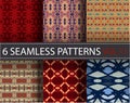 Set, collection, pack universal vector seamless patterns, tiling. Geometric ornaments.