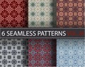 Set, collection, pack universal vector seamless patterns, tiling. Geometric ornaments.