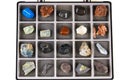 Set a collection of rocks, minerals in the box