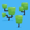 Set collection of trees in flat rounded fun sleek and smooth