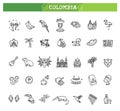 Set of colombia icons. Line art style icons bundle. vector illustration Royalty Free Stock Photo