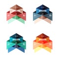 Set of color abstract arrow option infographic templates Royalty Free Stock Photo