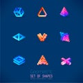 Set of color abstract geometric figures collected from a triangle. Royalty Free Stock Photo