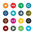 Set of color arrows. Collection of vector buttons. Royalty Free Stock Photo