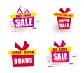 Set color Banner Big Sale Bright gift box says sale only today Royalty Free Stock Photo