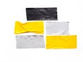 Set of color banners black gray yellow scotch tape- sticky tape cut on white background. can use business-paperwork-banner product Royalty Free Stock Photo