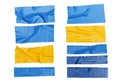 Set of color banners blue yellow scotch tape- sticky tape cut on white background. can use business-paperwork-banner products Royalty Free Stock Photo
