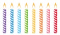 Birthday candles on white background. Royalty Free Stock Photo