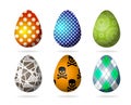 Set of color bright Easter eggs. Royalty Free Stock Photo