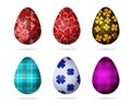 Set of color bright Easter eggs. Royalty Free Stock Photo