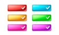 Set color button accept, approve button icon. Vector illustration Royalty Free Stock Photo